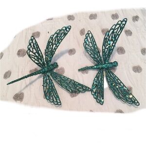 Sparkling Teal Dragonfly Wall Decor